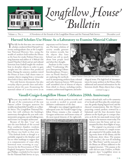 Longfellow House Bulletin, Vol. 12, No. 2, December 2008