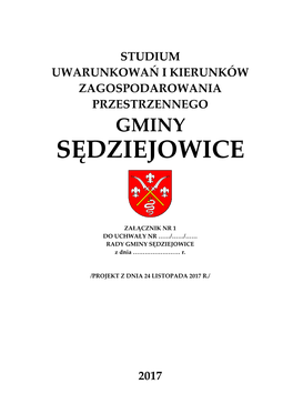 Studium Uwarunkowań I Kierunków Zagospodarowania Przestrzennego Gminy Sędziejowice