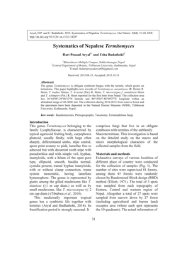 Systematics of Nepalese Termitomyces