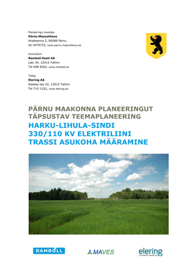 Harku-Lihula-Sindi 330/110 Kv Elektriliini Trassi Asukoha Määramine