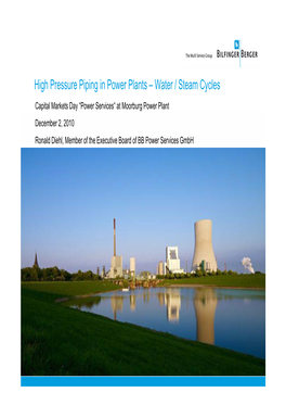 High Pressure Piping in Power Plants – Water / Steam Cycles