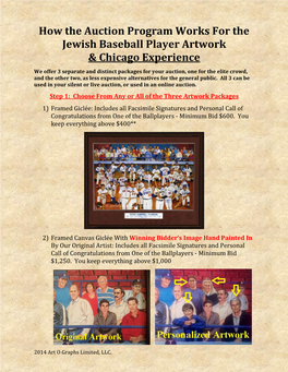 How the Auction Program Works for the Jewish Baseball Player Artwork & Chicago Experience