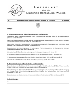 Amtsblatt Für Den Landkreis Rotenburg (Wümme)