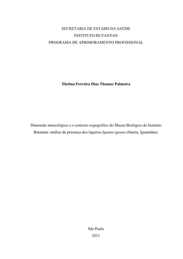 Secretaria De Estado Da Saúde Instituto Butantan Programa De Aprimoramento Profissional