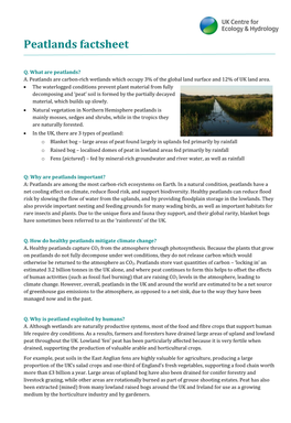 Peatlands Factsheet