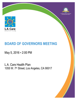 Board of Governors Meeting