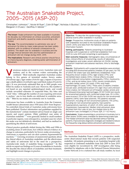 The Australian Snakebite Project, 2005E2015 (ASP-20)