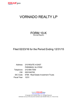 Vornado Realty Lp