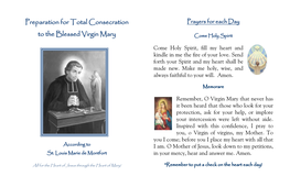 Preparation for Total Consecration to the Blessed Virgin Mary