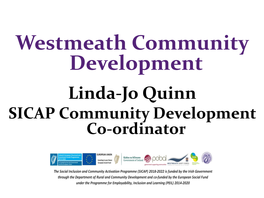 SICAP Community Development Co-Ordinator Social Inclusion and Community Activation Programme