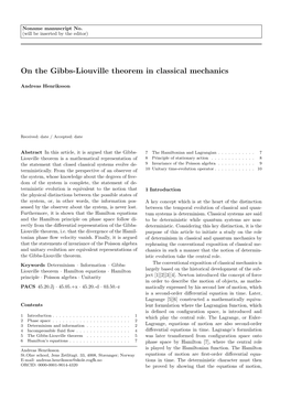 On the Gibbs-Liouville Theorem in Classical Mechanics