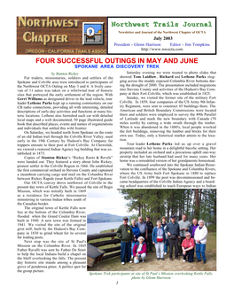 Northwest Trails Journal FOUR SUCCESSFUL OUTINGS in MAY