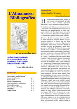 L'almanacco Bibliografico