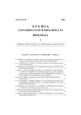 STUDIA UNIVERSITATIS Babes-Bolyai