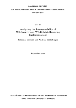 Analyzing the Interoperability of WS-Security and WS-Reliablemessaging Implementations