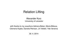 Relation Lifting