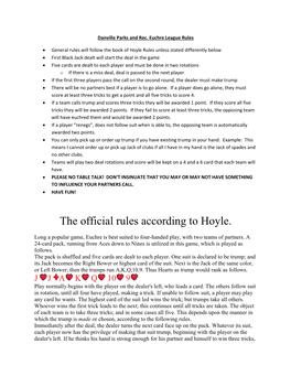 The Official Rules According to Hoyle