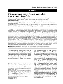 Microarray Analyses of Transdifferentiated Mesenchymal Stem Cells
