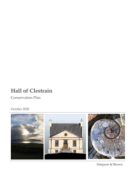 Hall of Clestrain Conservation Plan