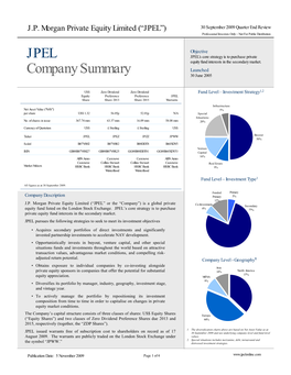 JPEL Company Summary