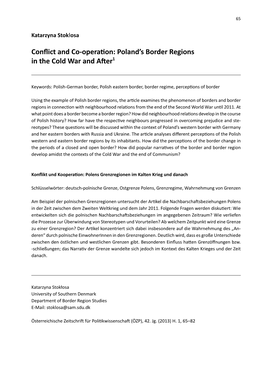 Poland's Border Regions in the Cold War and After1