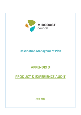 Appendix 3 Product & Experience Audit