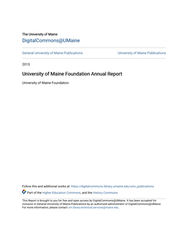 University of Maine Foundation Annual Report