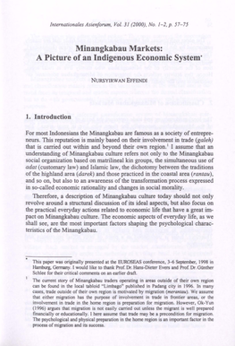 Minangkabau Markets: a Picture of an Indigenous Economic System·