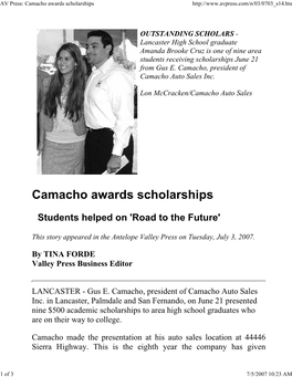 AV Press: Camacho Awards Scholarships