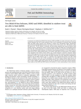 Fish and Shellfish Immunology 93 (2019) 1056–1066