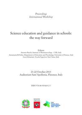 Science Education and Guidance in Schools: the Way Forward