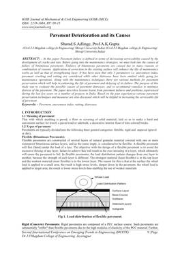Pavement Deterioration and Its Causes