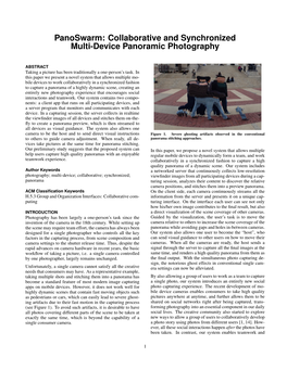 Camera Swarm: Collaborative and Synchronized Multi-Phone Photography