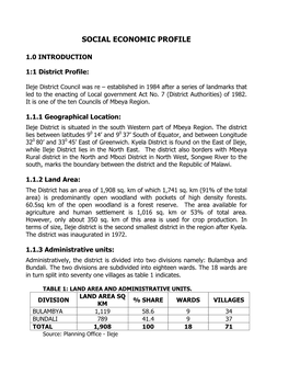 Social Economic Profile