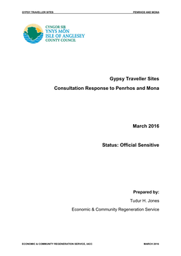 Gypsy Traveller Sites Consultation Response to Penrhos and Mona