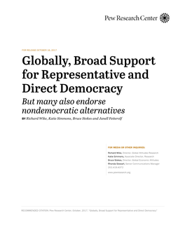 Globally, Broad Support for Representative and Direct Democracy