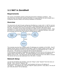 1:1 NAT in Zeroshell