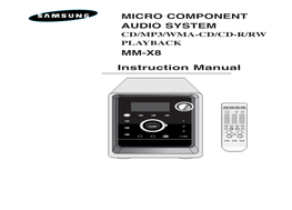 Instruction Manual MICRO COMPONENT AUDIO SYSTEM MM