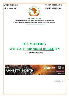 Monthly Africa Terrorism Bulletin-October 2020