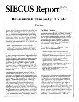 The Church and Its Holistic Paradigm of Sexuality