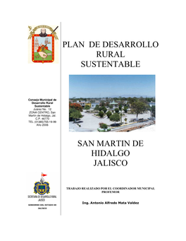 Plan De Desarrollo Rural Sustentable San M Artin De Hidalgo Jalisco