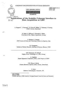 Applications of the Scalable Coherent Interface to Data Acquisition At