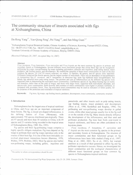 The Community Structure of Insects Associated with Figs at Xishuangbanna, China