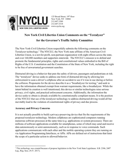 “Textalyzer” for the Governor's Traffic Safety Committee