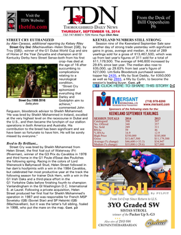 From the Desk of Billl Oppenheim P6 KEENELAND SEPTEMBER