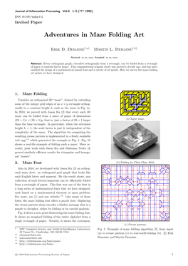 Adventures in Maze Folding Art