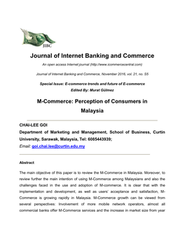 M-Commerce: Perception of Consumers in Malaysia