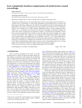 Low Complexity Lossless Compression of Underwater Sound Recordings