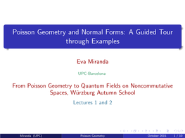 Poisson Geometry and Normal Forms: a Guided Tour Through Examples