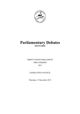 Parliamentary Debates (HANSARD)